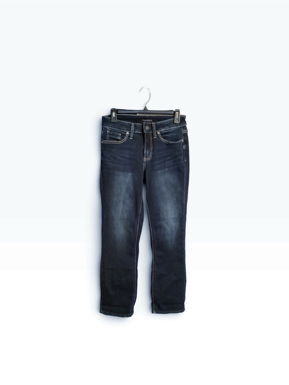 Silver Jeans Suki Crop Straight Leg Jeans in Dark Indigo 28/25